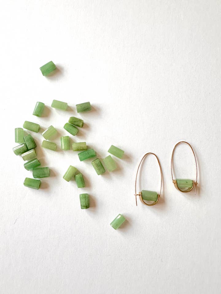 Belen Minimalist Earring - Green Aventurine for wholesale by Found & Feral