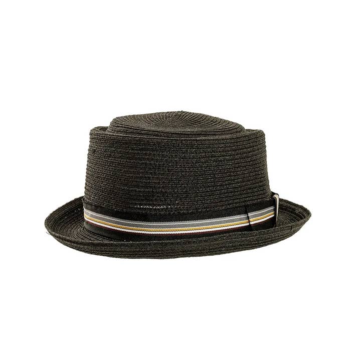 Chapeau Fedora en paille style Pork Pie - Style Detroit | Taille ouverte 6 pour la vente par American Hat Makers