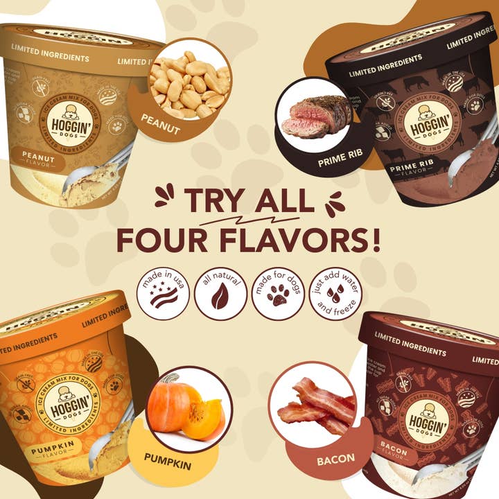 Puppy Cake LLC - Wholesale Pet Treats - Dog - Hoggin' Dogs Ice Cream Mix Sample Pack - All 4 Flavors11