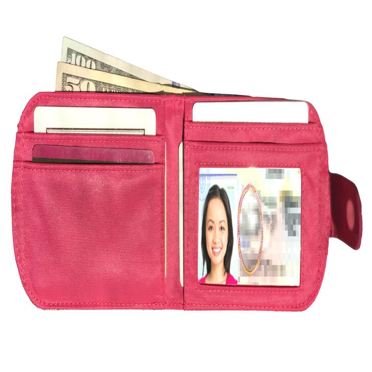 Buy Big Skinny Women's Taxicat Bi-Fold Slim Wallet, Holds Up to 25 Cards,  Fuchsia at