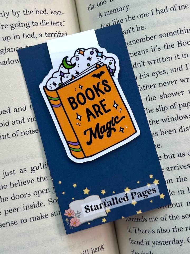 Böcker är magiska (Halloween) Magnetiskt bokmärke för wholesale av Starfalled Pages