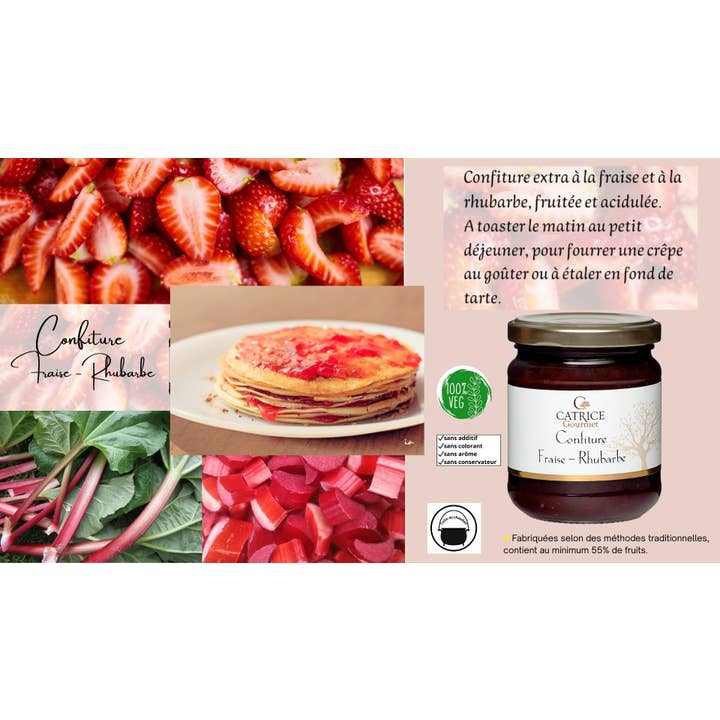 Jordgubb- och rabarbersylt 250g för wholesale av CATRICE GOURMET