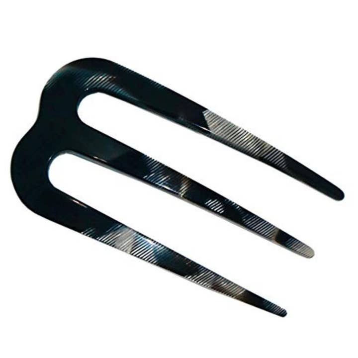 French Amie Tri Prongs 3" Medium Handmade Cellulose Bun Holder Women Hair Pin for wholesale by Parcelona