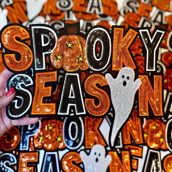 sequinandstiches - Wholesale Patch - Sequin Spooky Season Patch, Sequin Patch, Spooky Patch, Iron on Patch, Ghost Patch, Halloween Patch, Fall Patches, DIY Patch1