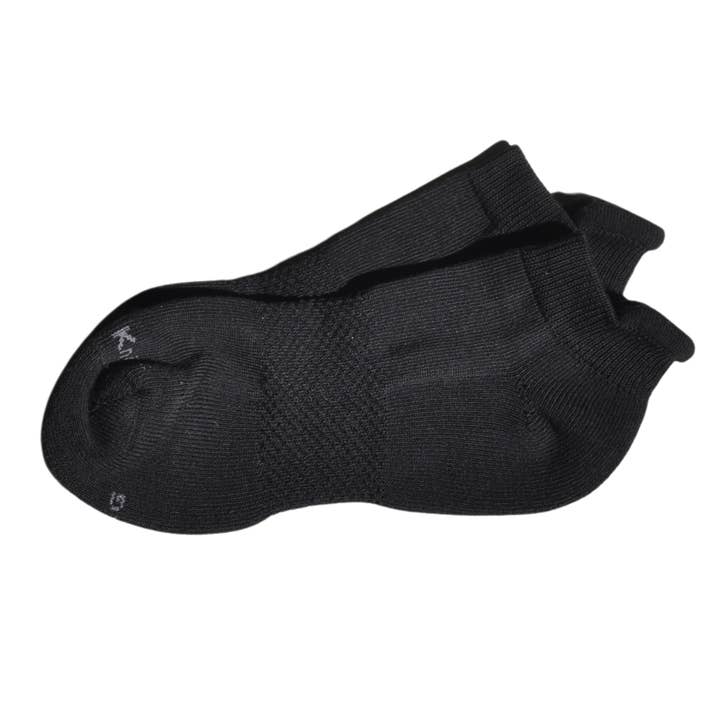 Athletic Ankle Socks - Blister Reduction - LC Tab - Black for wholesale by Kustom Knits