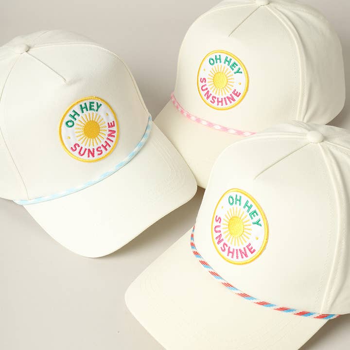 Casquette de camionneur avec écusson brodé "Oh Hey Sunshine" pour la vente par Fashion City
