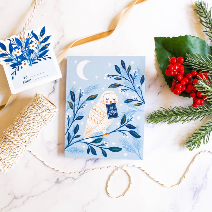 Snowy Owl Card for wholesale by Julia Kestner Designs