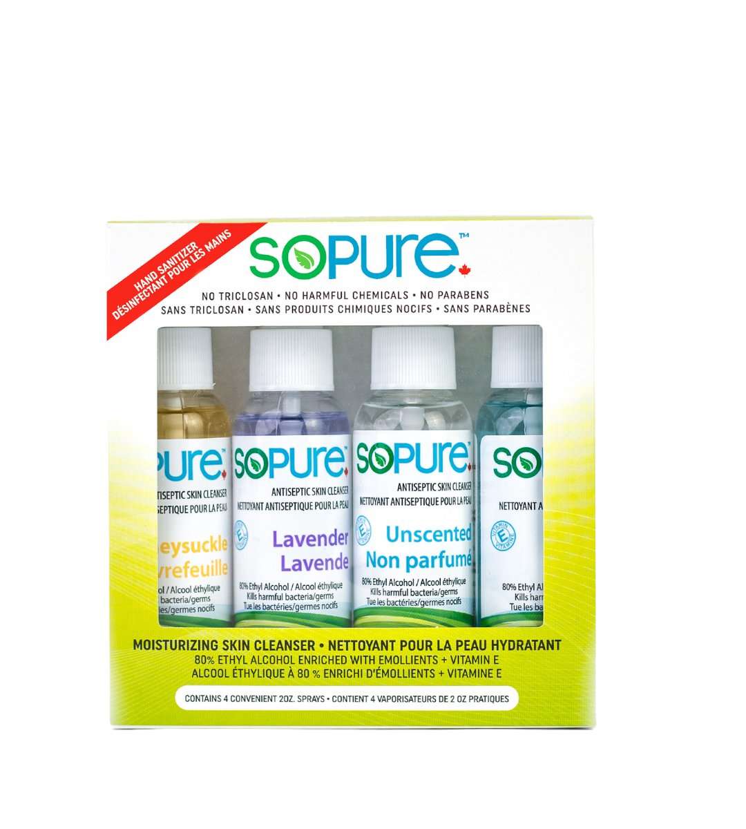 SoPure - Wholesale Hand Sanitizer - SoPure Multipack Spray Hand Sanitizer of 4X59 mL, 4 scents0
