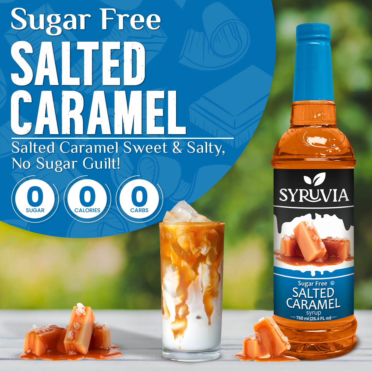 Syruvia - Vente Sirops aromatisés - Sirop de Caramel Salé Sans Sucre1