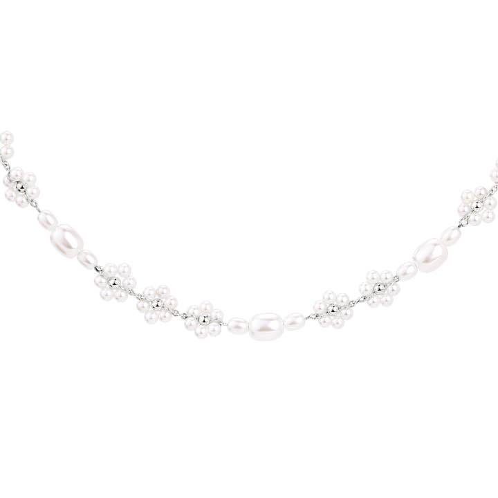 Flowery Pearls Choker Silber für den Großhandel von Schmuckkollektiv GmbH