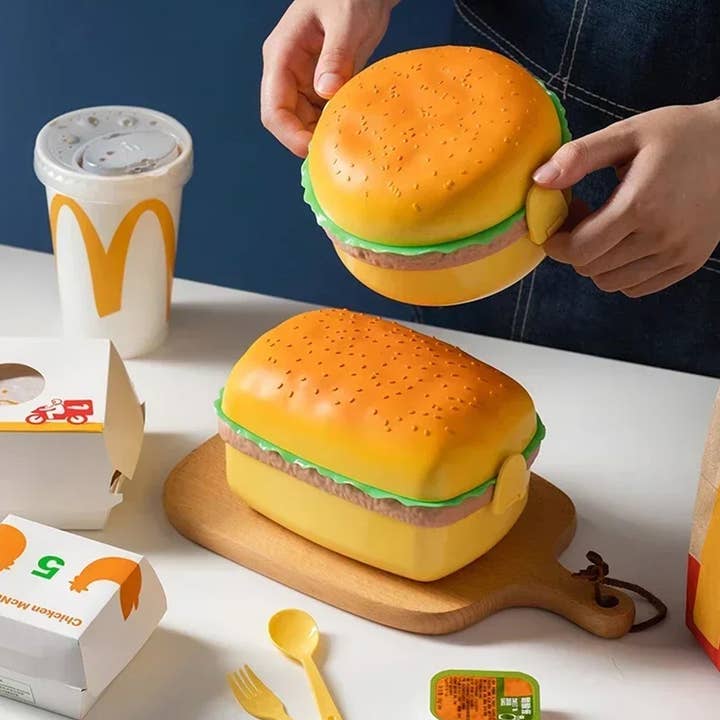Haaro – Engroshandel Madpose/-kasse – Børn – Kreativ hamburger plastik madkasse til børn