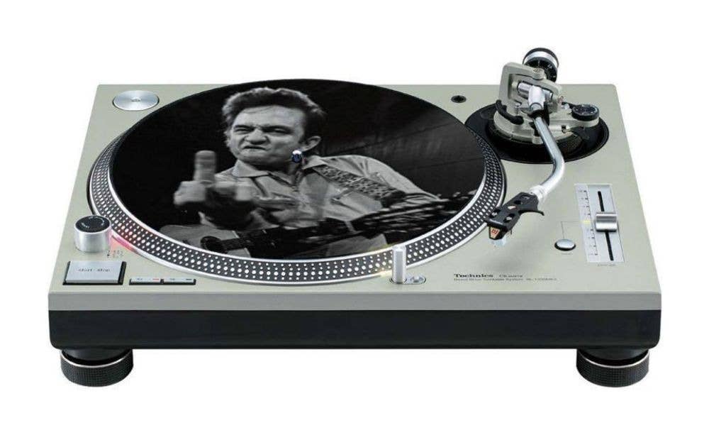 Phatmatz - Wholesale Music Accessory - Slipmat 12"/ 7" for Record Players - Johnny Cash Finger1