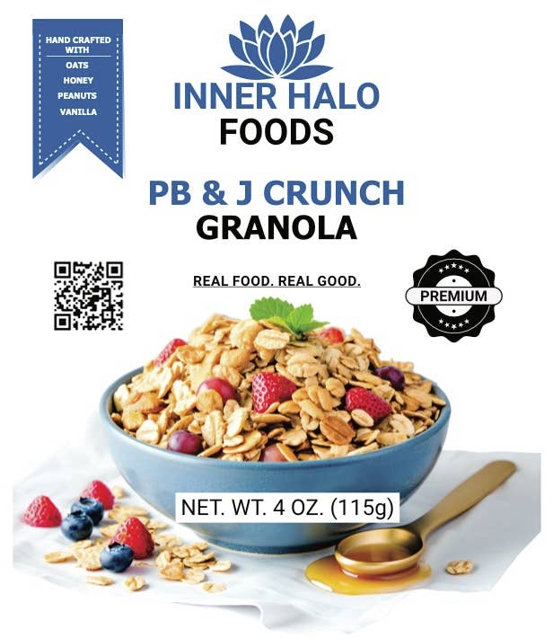 Inner Halo Foods – wholesale Granola – PB&J Crunch Granola - Artisanal, 20 x 4oz