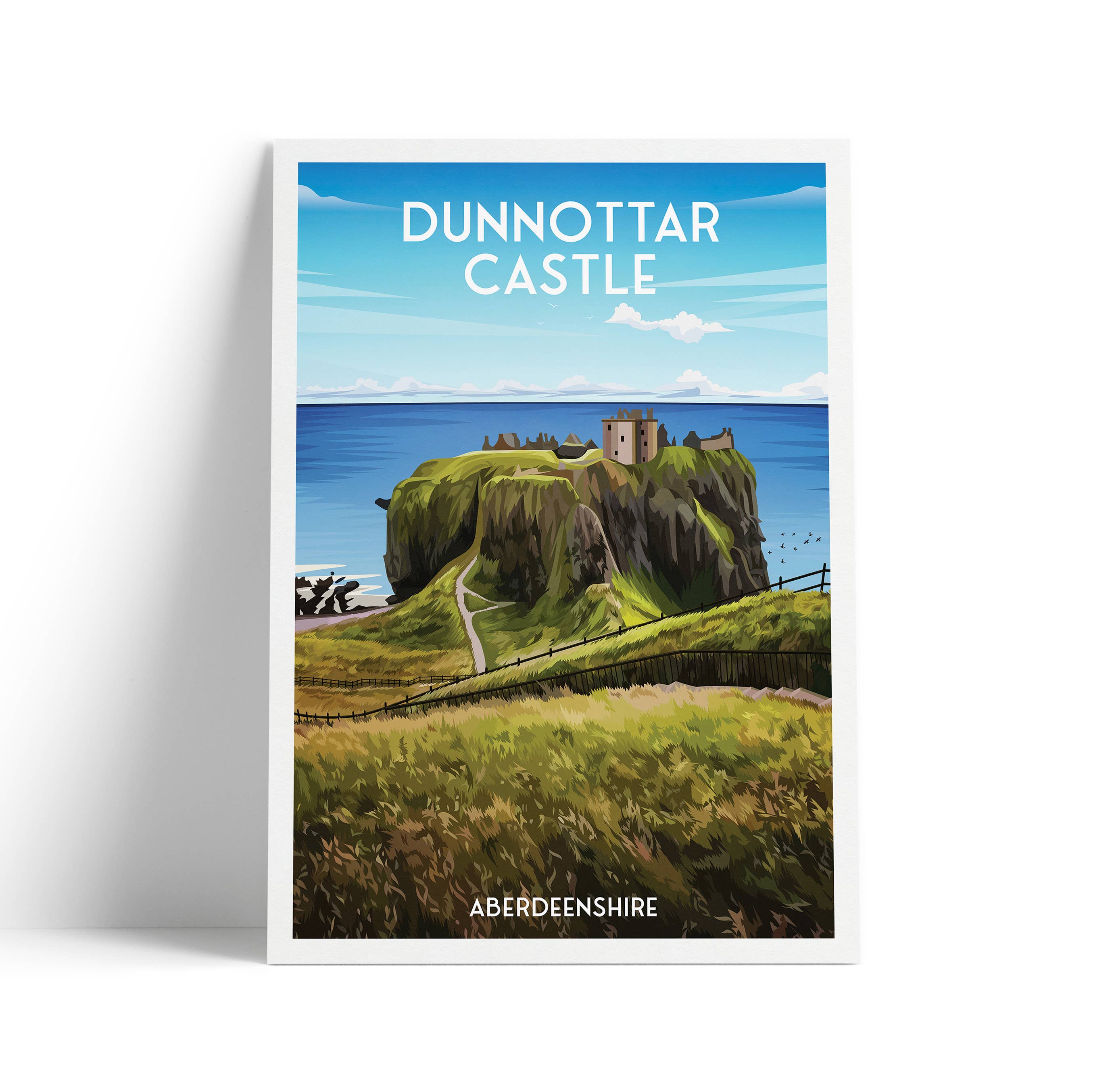 Printagonist – wholesale Poster – Dunnottar Castle Aberdeenshire Travel Poster - Stonehaven