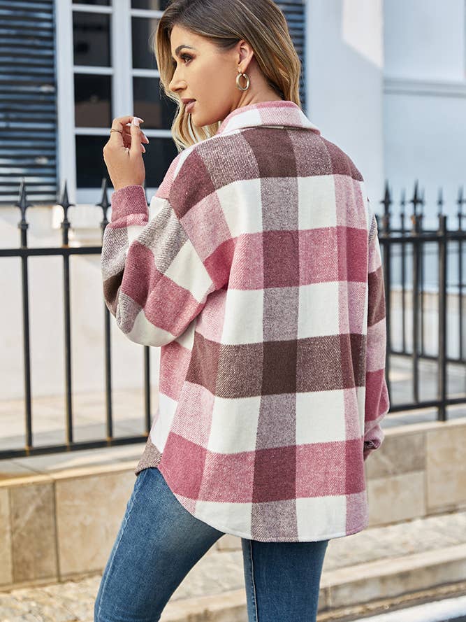 Comely Fashion - Wholesale Shirt Jacket/Shacket - Women's - Flannel Shirt Jacket Cozy Plaid Shacket