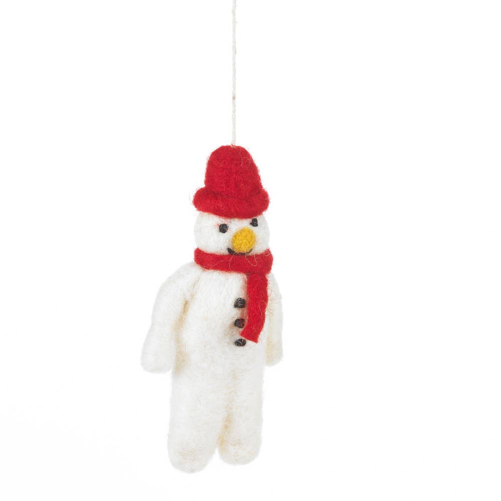 Felt So Good – wholesale Ornament – Hanging Felt Mr. Snowman Handmade Felt Biodegradable Decor2