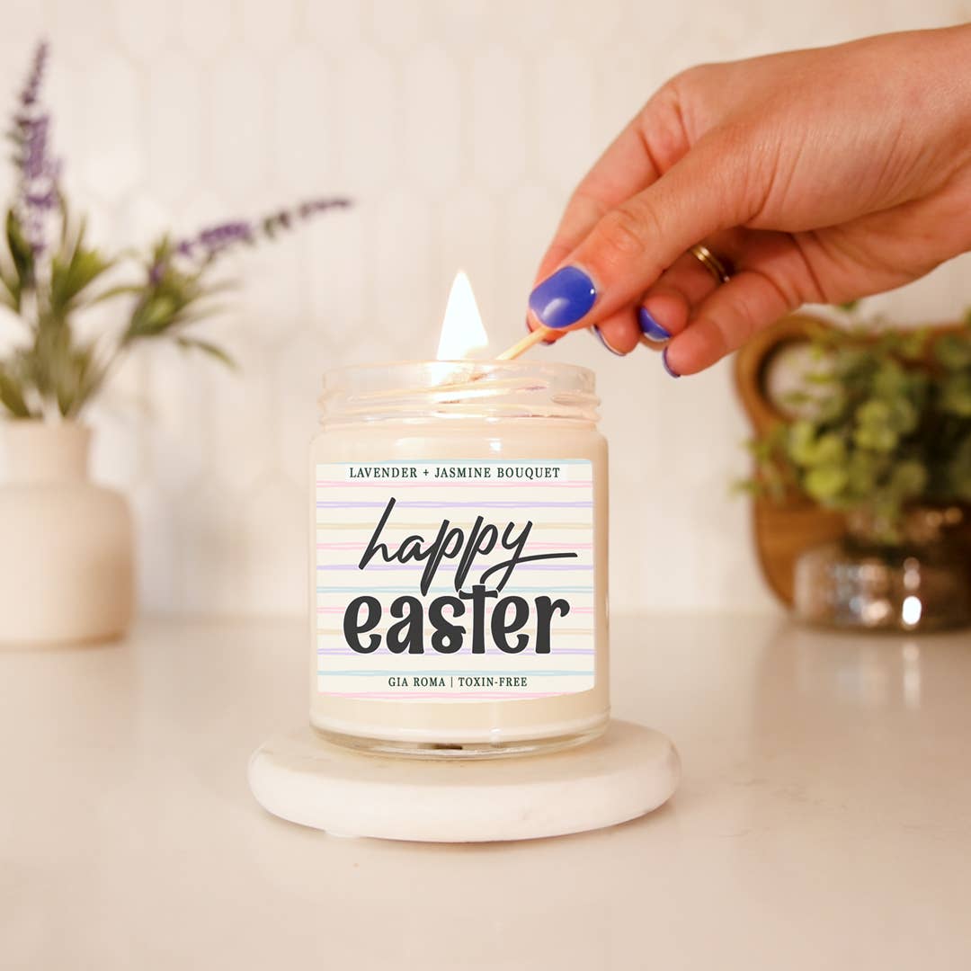 Gia Roma - Vendita all'ingrosso Candela in vasetto - Candele pasquali retrò con graziosi barattoli profumati alla soia primaverile22