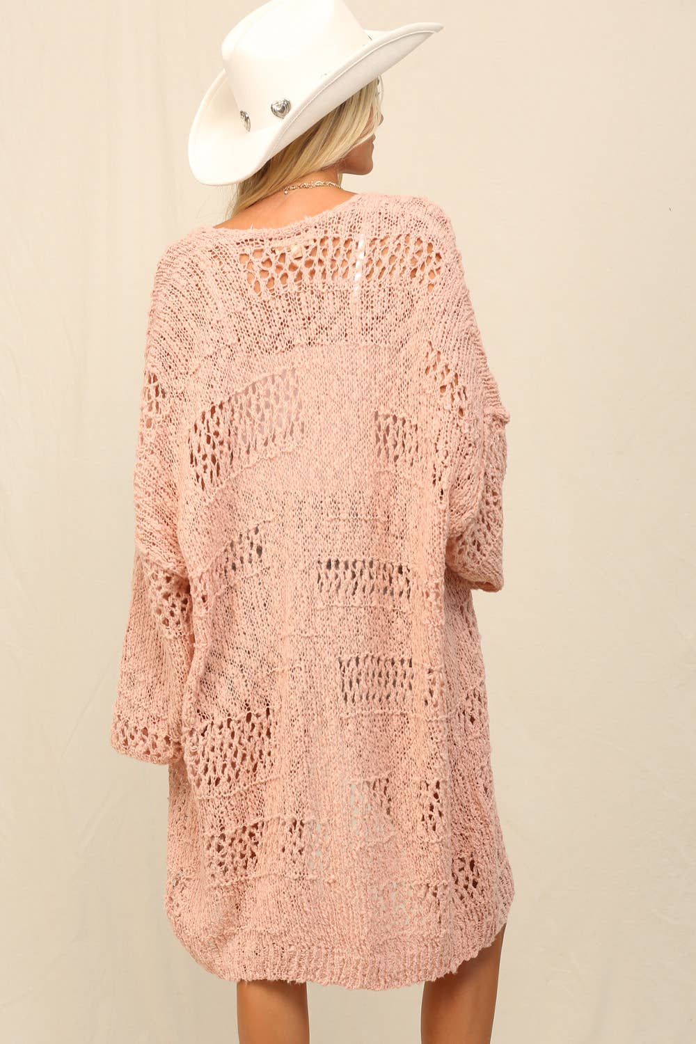 KyeMi - Wholesale Cardigan - Women's - Oversized Cardigan With An Open Front Knit6