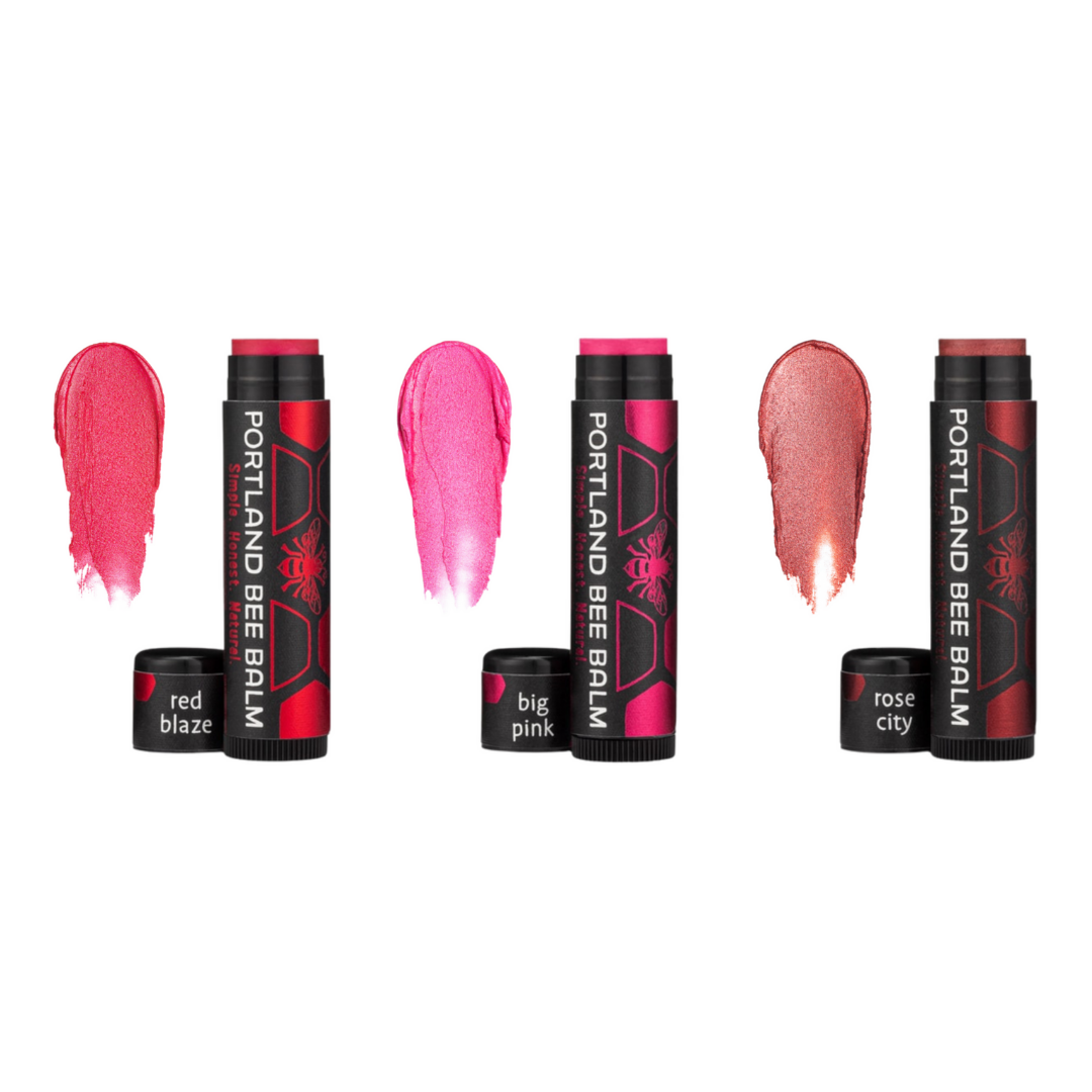 Portland Bee Balm - Wholesale Lip Balm Set - Tinted Assorted Beeswax Lip Balm 3-Pack 5