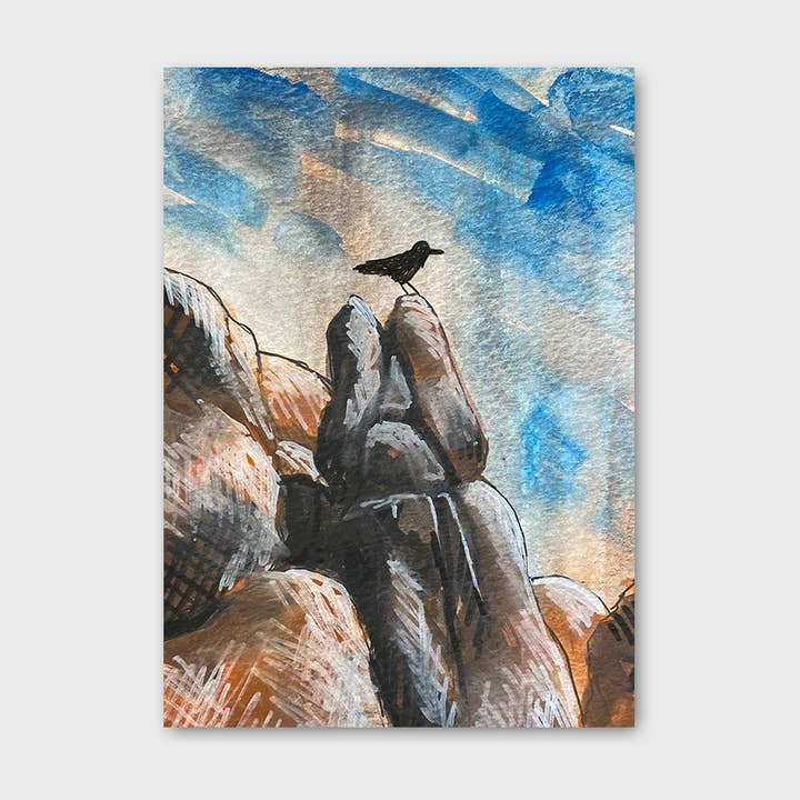 Impression d'art Raven Rocks 5x7" pour la vente par Jeanelle Demers