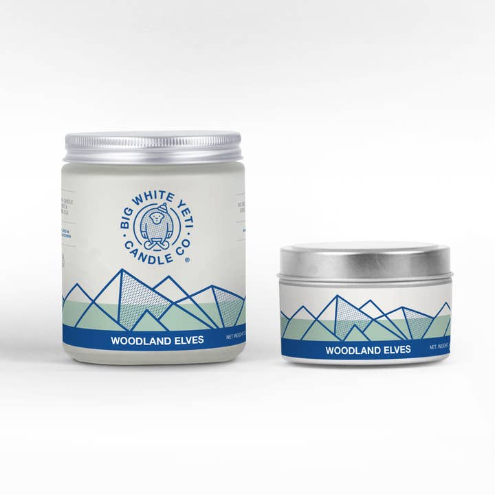 Woodland Elves Soy Candle - 6oz tin or 8oz glass jar for wholesale by Big White Yeti
