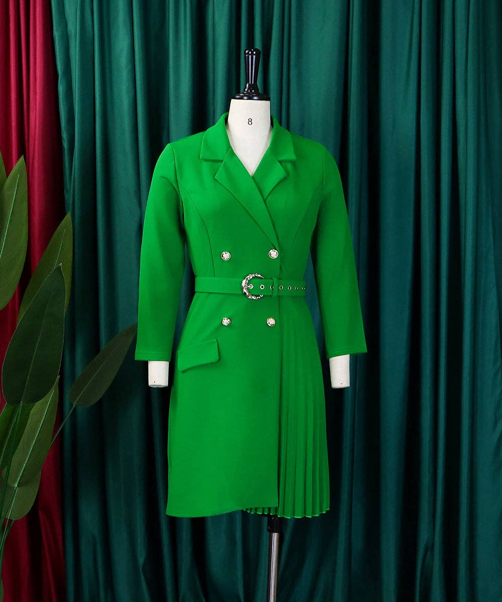 Aria Romance - Wholesale Dress - Women's - Pleated Patchwork Blazer Dress1