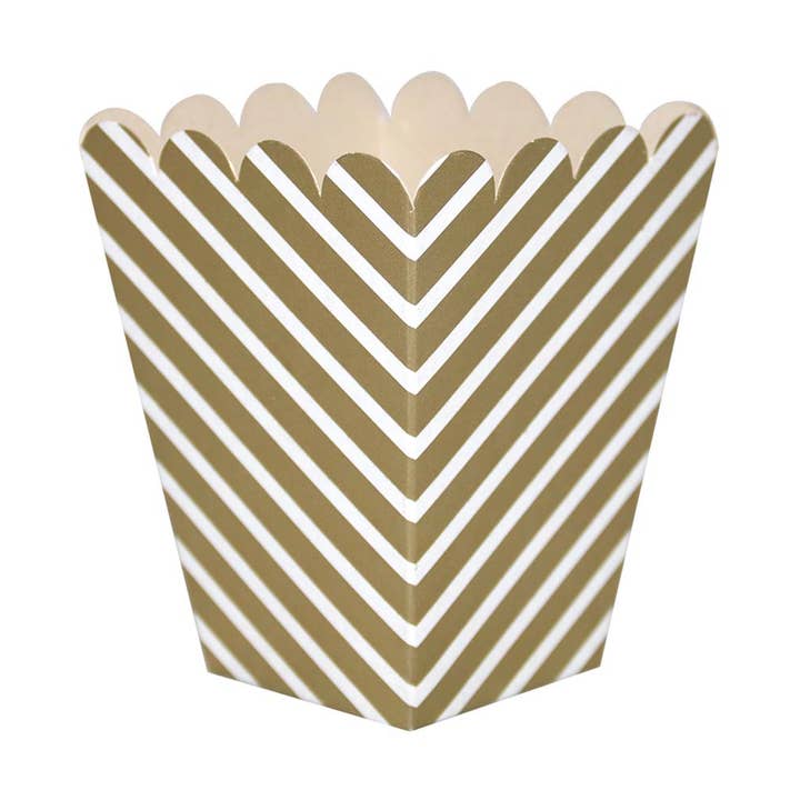 Golden Stripes Pop Corn Box Set ( 6 count) for wholesale by MI FIESTA