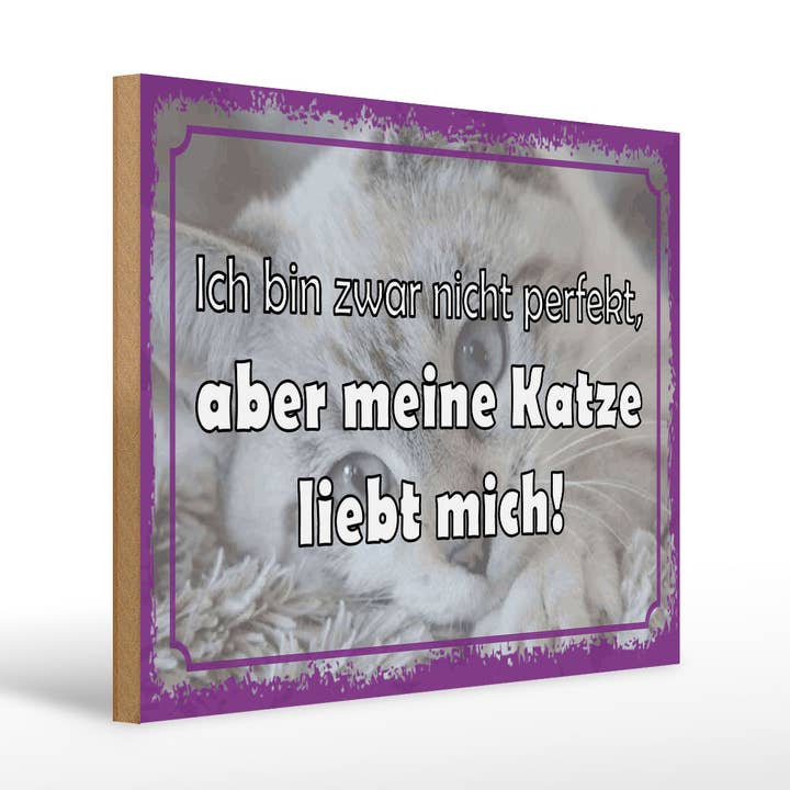 Wooden sign 30x40 not perfect but my cat loves me for wholesale by Femer