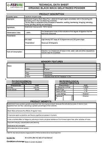 Ganesa Trading – Proteína/Superalimento em pó por atacado – Pó de maca preta orgânica importado do Perú, USDA.7