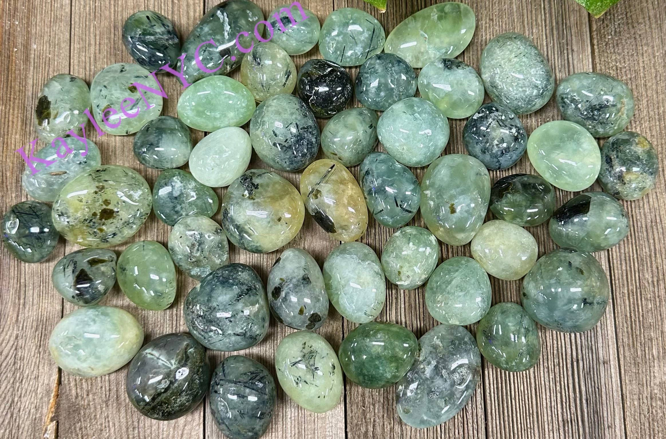 KayleeNYC - Wholesale Spiritual Stone/Crystal - 2 Lbs Natural Prehnite Tumble Healing Energy1