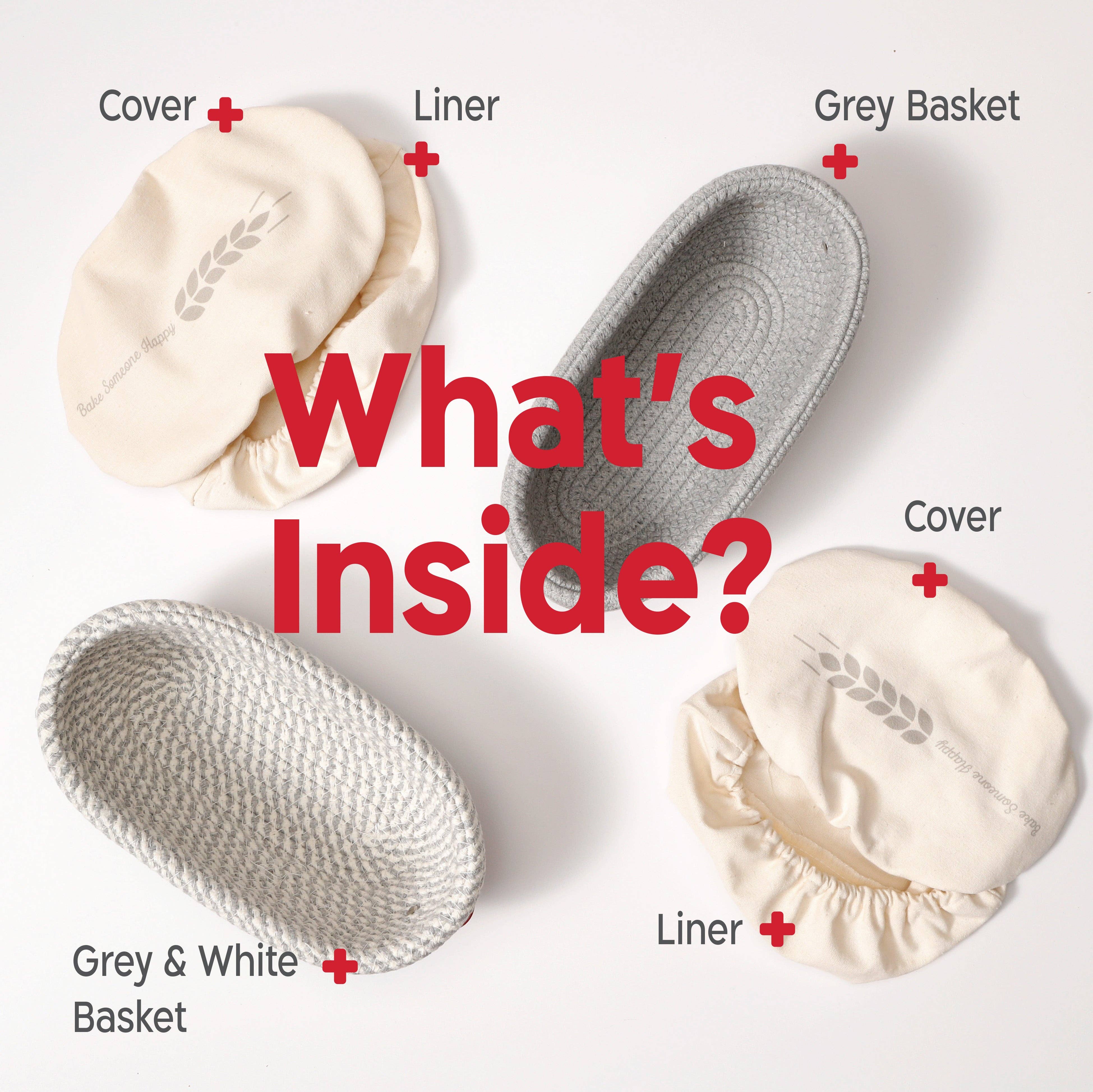 KneadAce - Wholesale Bread Pan - Oval Cotton Rope Proofing Baskets Set7