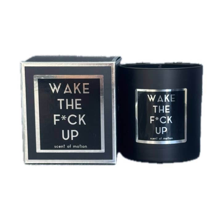 WAKE THE F*CK UP Candle - Scent of Motion for wholesale by Rude Dude Fragrances by Cali Cosmetics, Inc.