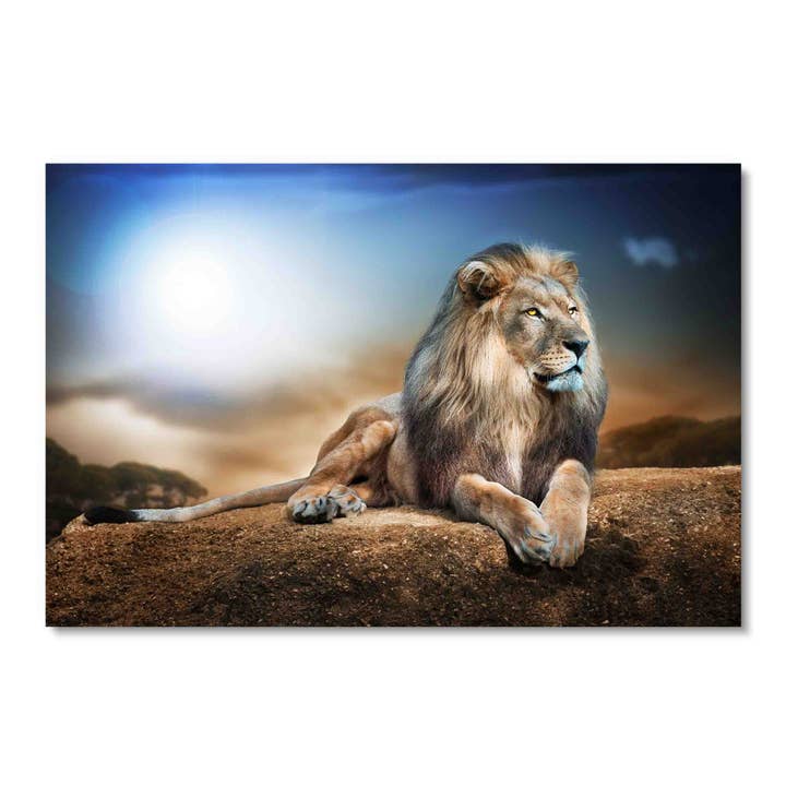 Portrait de lion, art mural en acrylique pour la vente par ART BLVD