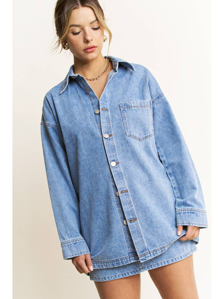 DENIM COOPER JACKET AND SKIRT SET - HQSET0087 for wholesale on Faire12