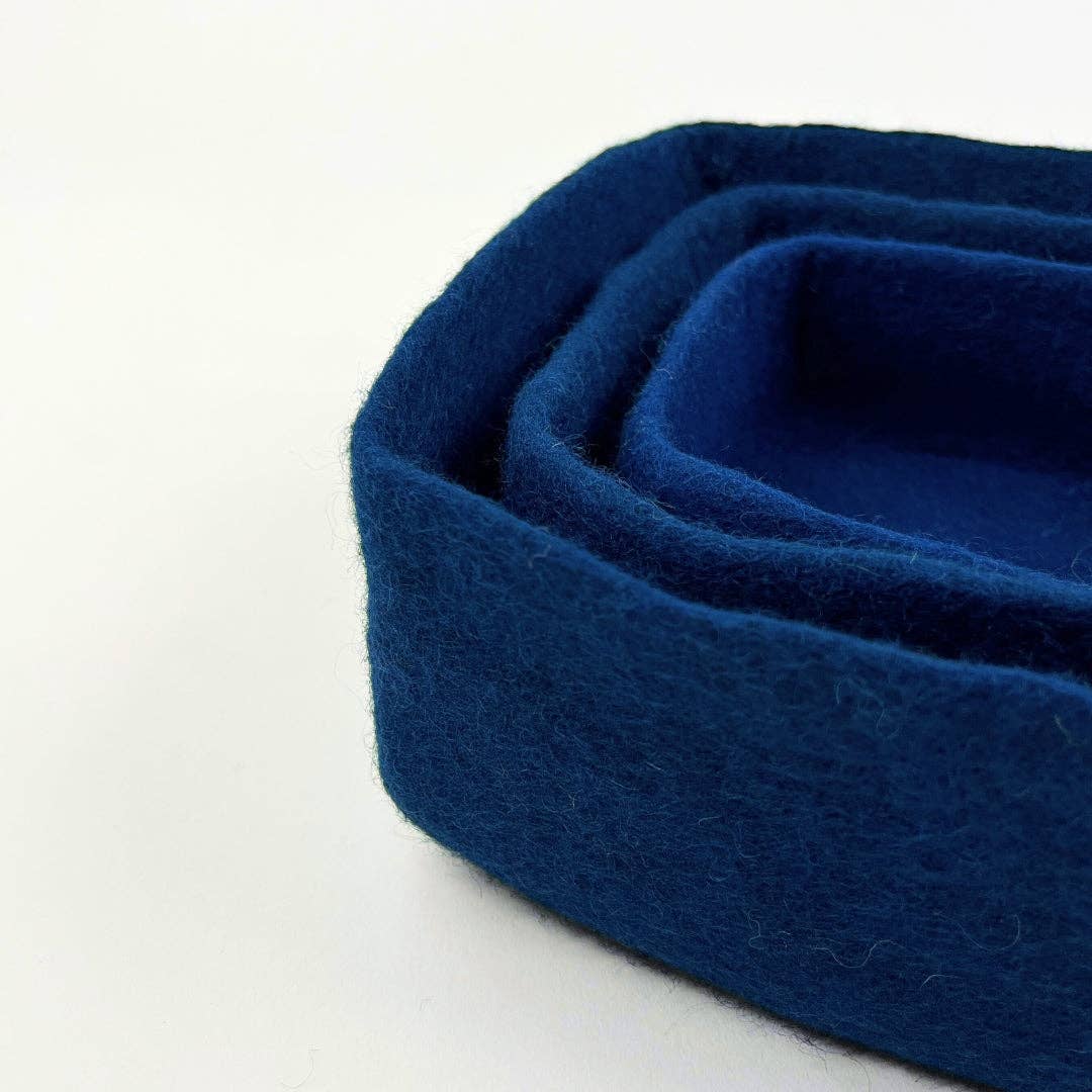 Humble Hilo - Venta al por mayor Bandejas/platos/boles decorativos - Humble Hilo Cuencos de Fieltro Hechos a Mano, Juego de 3 Cuadrados29