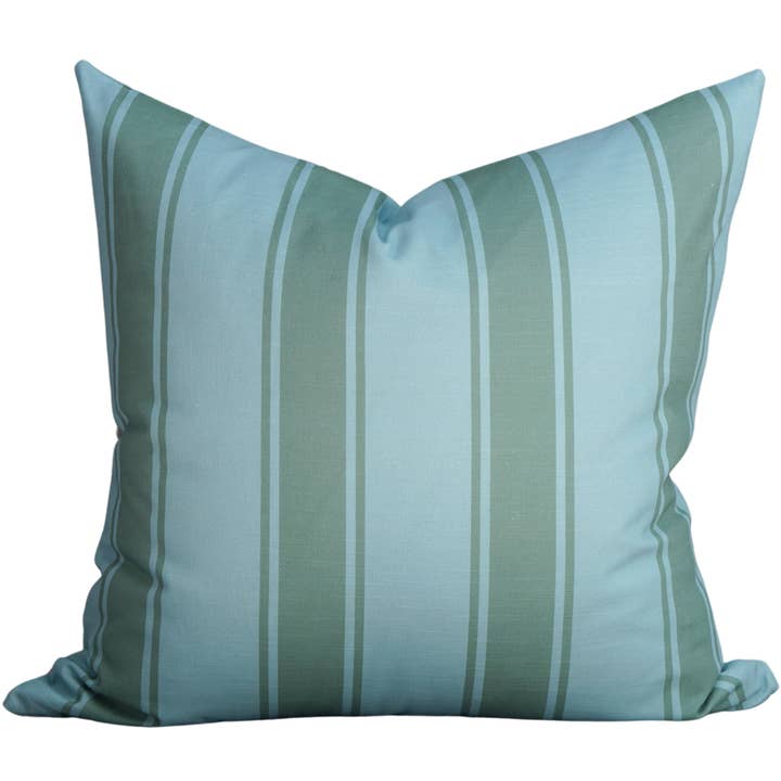 Coussin Riviera Stripes en bleu poudré et mousse pour la vente par Post House