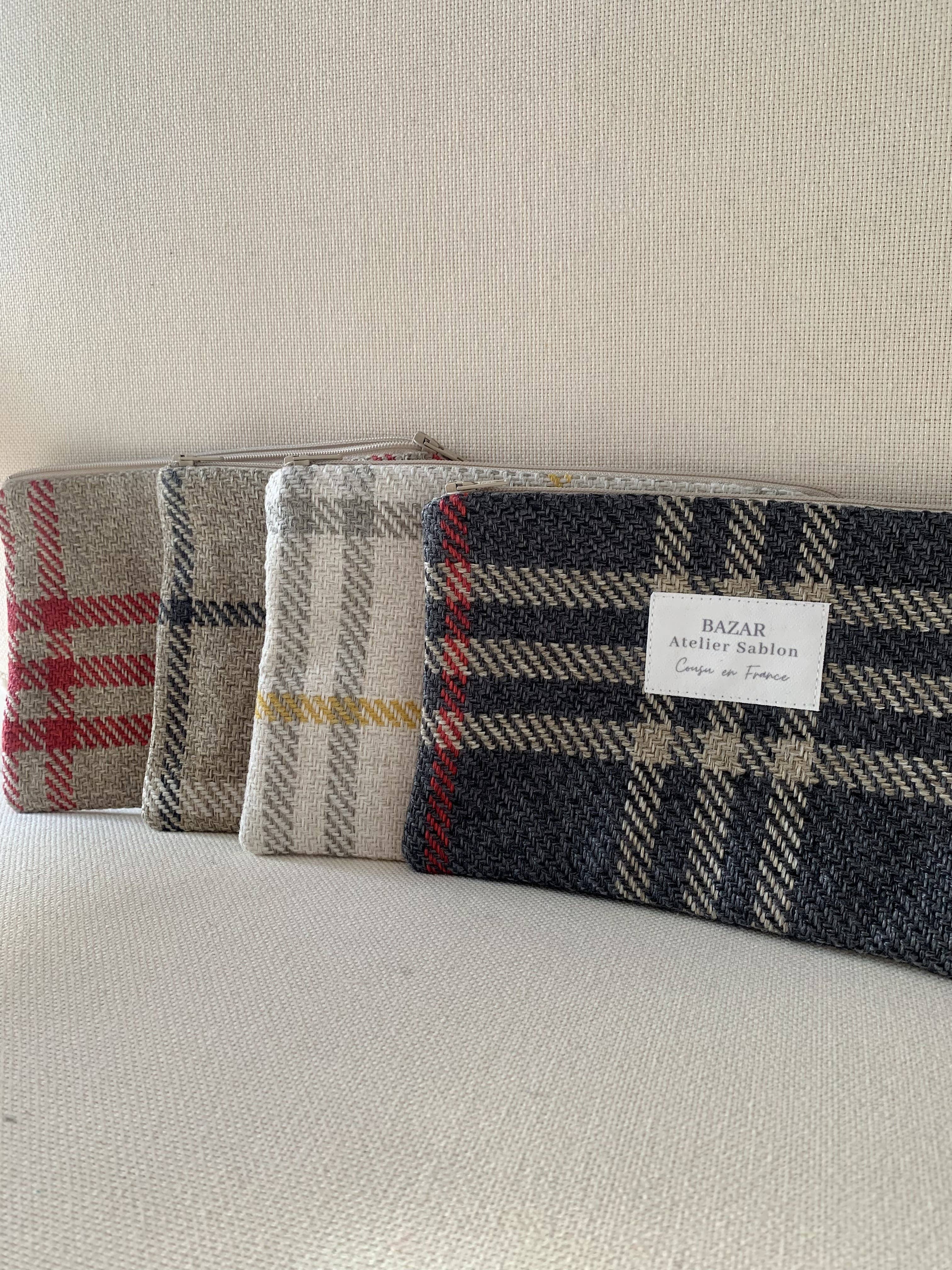 Bazar Atelier Sablon - Wholesale Pouch - Women's - Pouch - Tartan Pion Taupe1