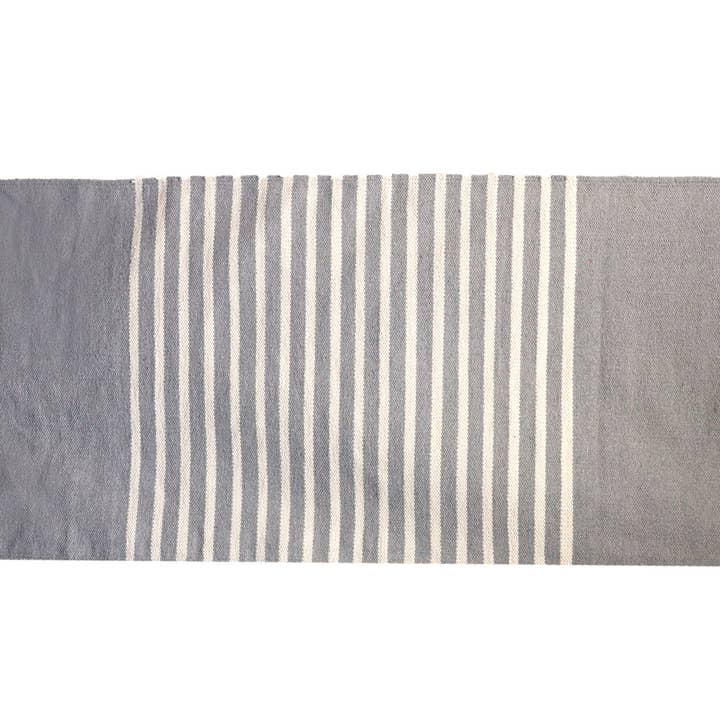 Tapis indien en coton, 70 x 170 cm, gris pour la vente par Ancient Wisdom