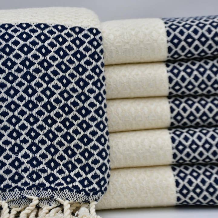 SMALL DIAMOND BLACK TURKISH TOWEL for wholesale by Basic Layers