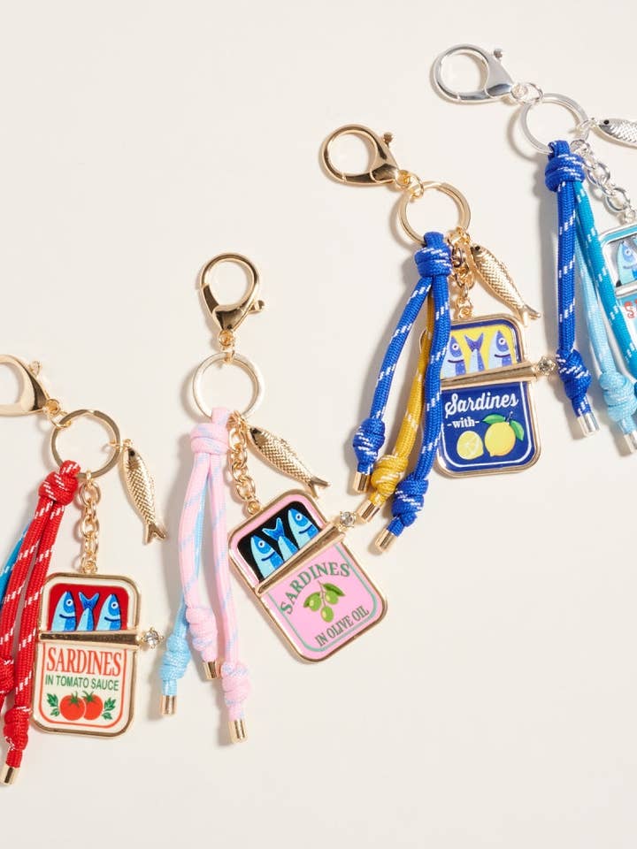 7 Em Lata de Sardinhas Peixe Cordão Porta-chaves Bolsa Encanto por atacado de Designature New York