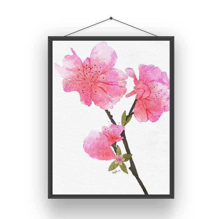 Impression artistique aquarelle de fleurs de cerisier pour la vente par Modera Studio