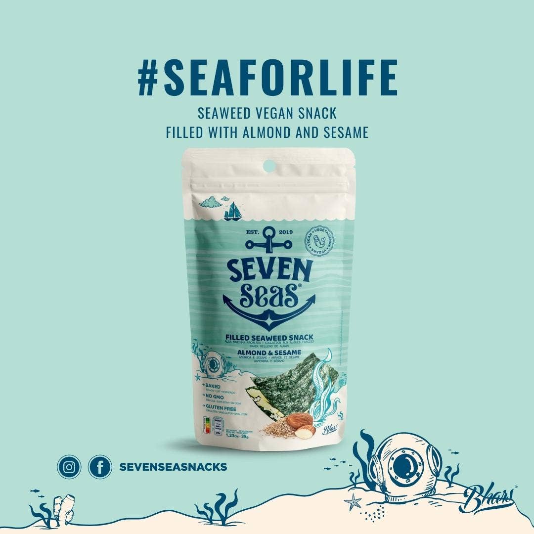 Bhars Foods - Wholesale Puffed Snack - Seven Seas - Baked Nori with Almond and Sesame (35g)8