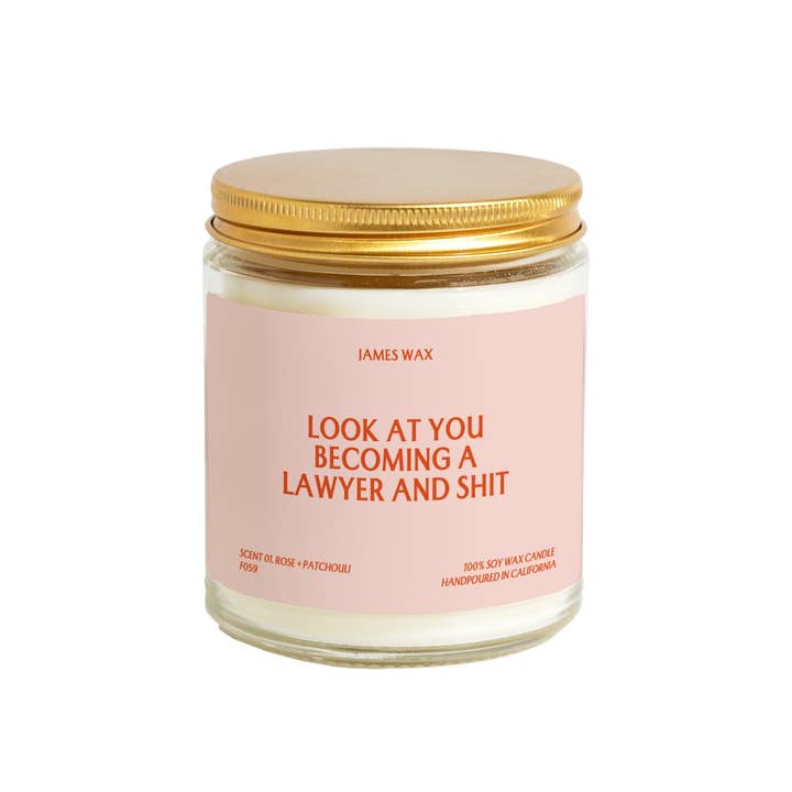 James Wax - Wholesale Pot/gevulde kaars - Advocaat cadeau Kijk hoe je advocaat wordt en shit Candle Achievement Graduation Advocaat in spe F059