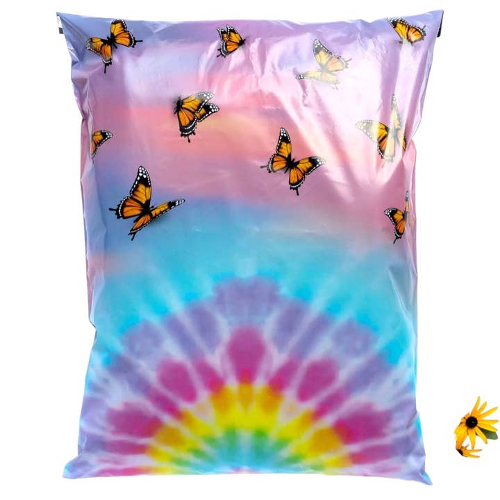 19x24 butterfly rainbow poly mailers set of 100 for wholesale by Majestic mailers