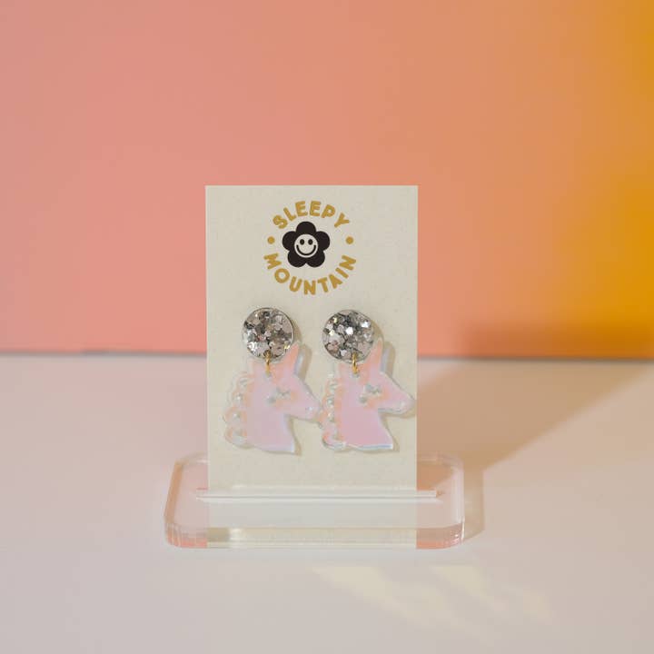 Sleepy Mountain - Wholesale Dangle Earrings - Iridescent Unicorn Dangle Earrings *Limited Edition*