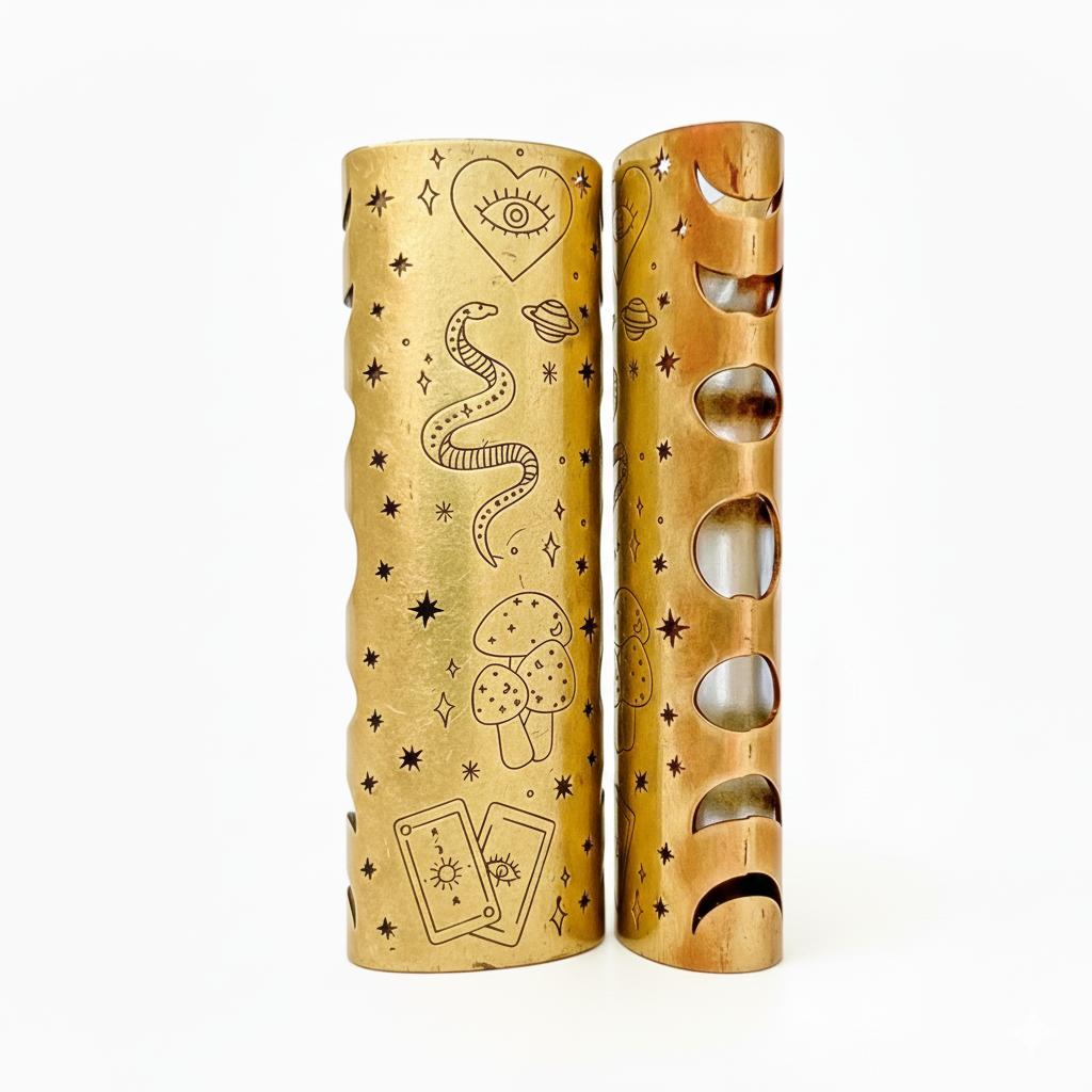 The Retrograde Shop - Wholesale Lighter - Celestial Magic Ritual Brass Lighter Case2