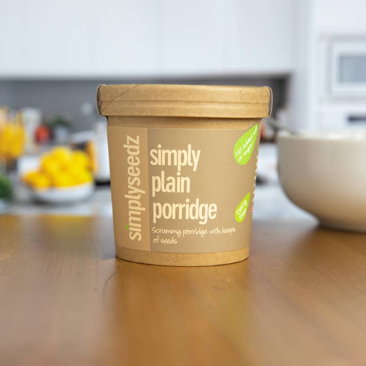 Simplyseedz - Wholesale Oats - Simply Plain Quick Porridge Oats (9 x 60g Pots)