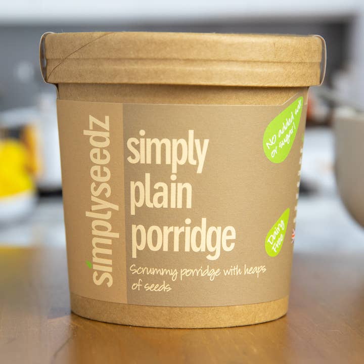 Simplyseedz - Wholesale Oats - Quick Porridge Oats (9 x 60g Pots) - Plain with seeds0