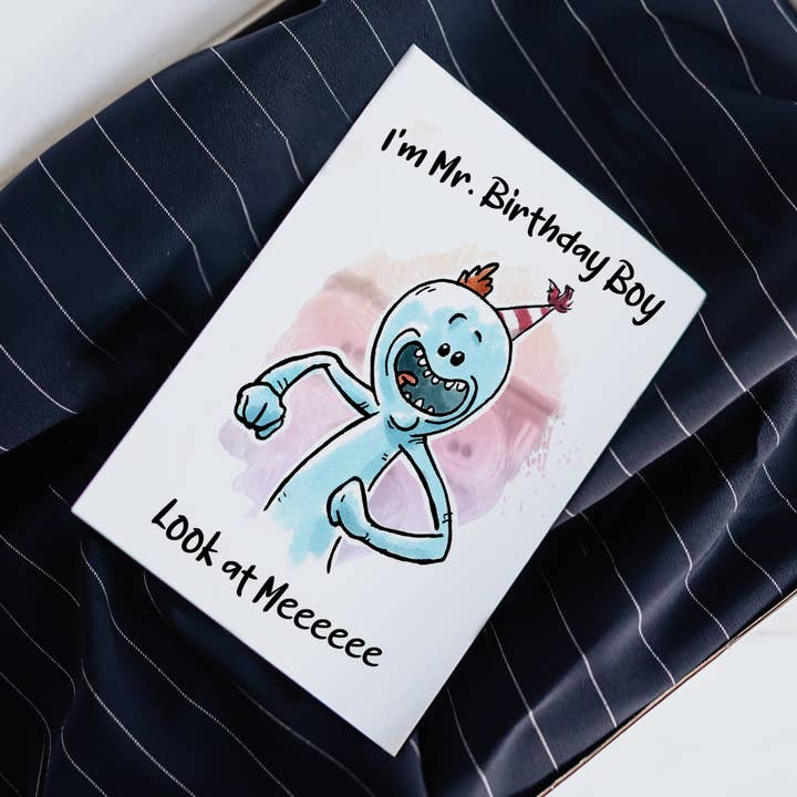 Aaron Millard Illustration - Wholesale Birthday Card - "Look at Meeee" - Sci Fi Grandpa Themed Birthday Card2