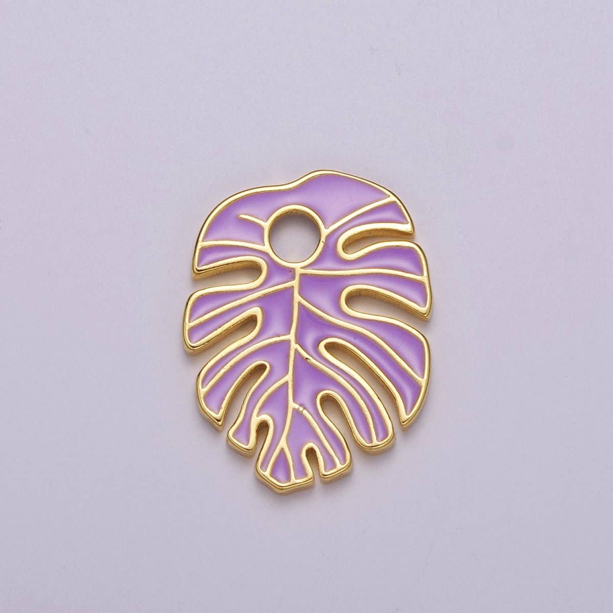 Aim Eternal - Wholesale Individual Charm/Pendant - Colorful Enamel Tropical Monstera Leaf Plant Charm Necklace Bracelet Earring Pendant Gold Filled Leaf Nature Charm Large Leaf Charm M-790 - M-80012
